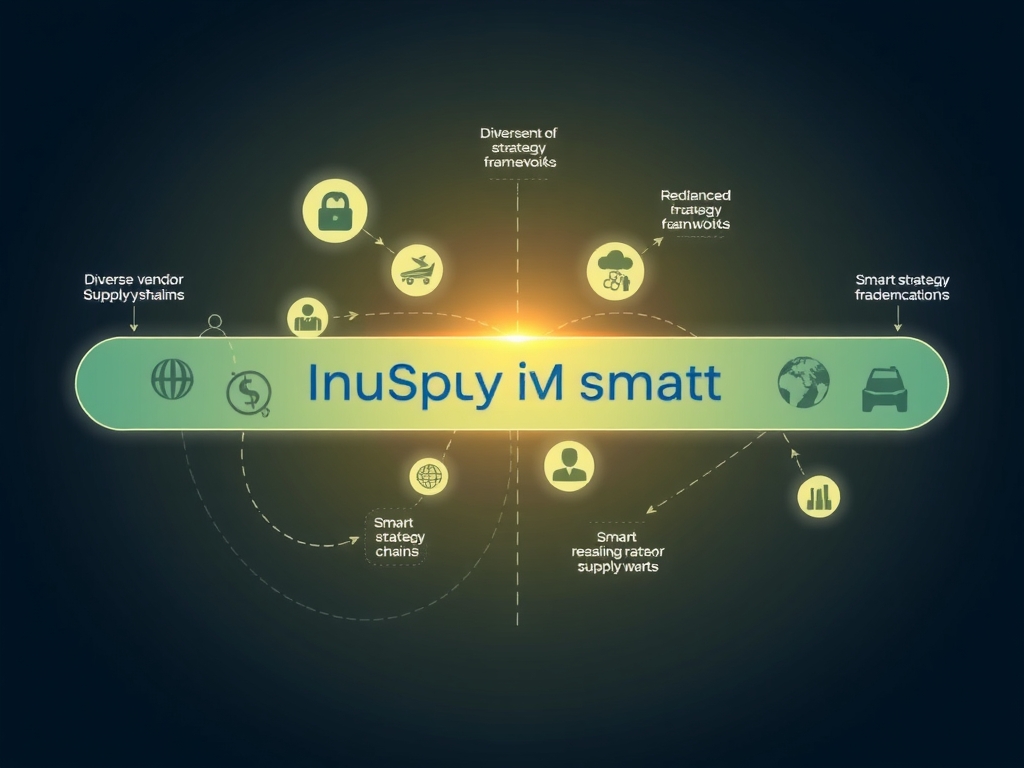 Depict the concept of a modern, resilient supply chain emphasizing diversity and inclusivity, symbolized by diverse vendor connections and smart strategy frameworks.