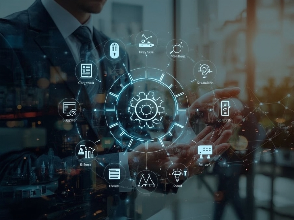 A forward-looking composite image, combining practical step icons like mapping suppliers and mentoring, with future tech outlook such as AI, blockchain, and innovation hubs supporting supply chain resilience and social equity.