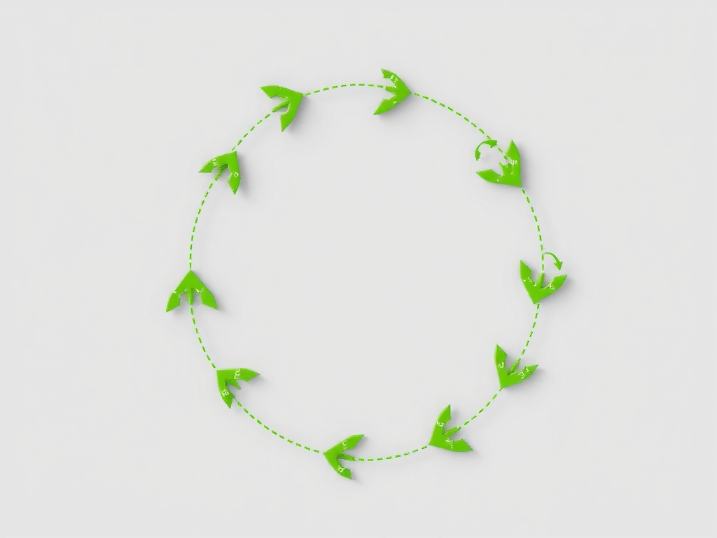 Detailed infographic illustrating material flow mapping as a GPS for supply chains and integration of circular KPIs in procurement showing inputs, outputs, waste flows, and key metrics