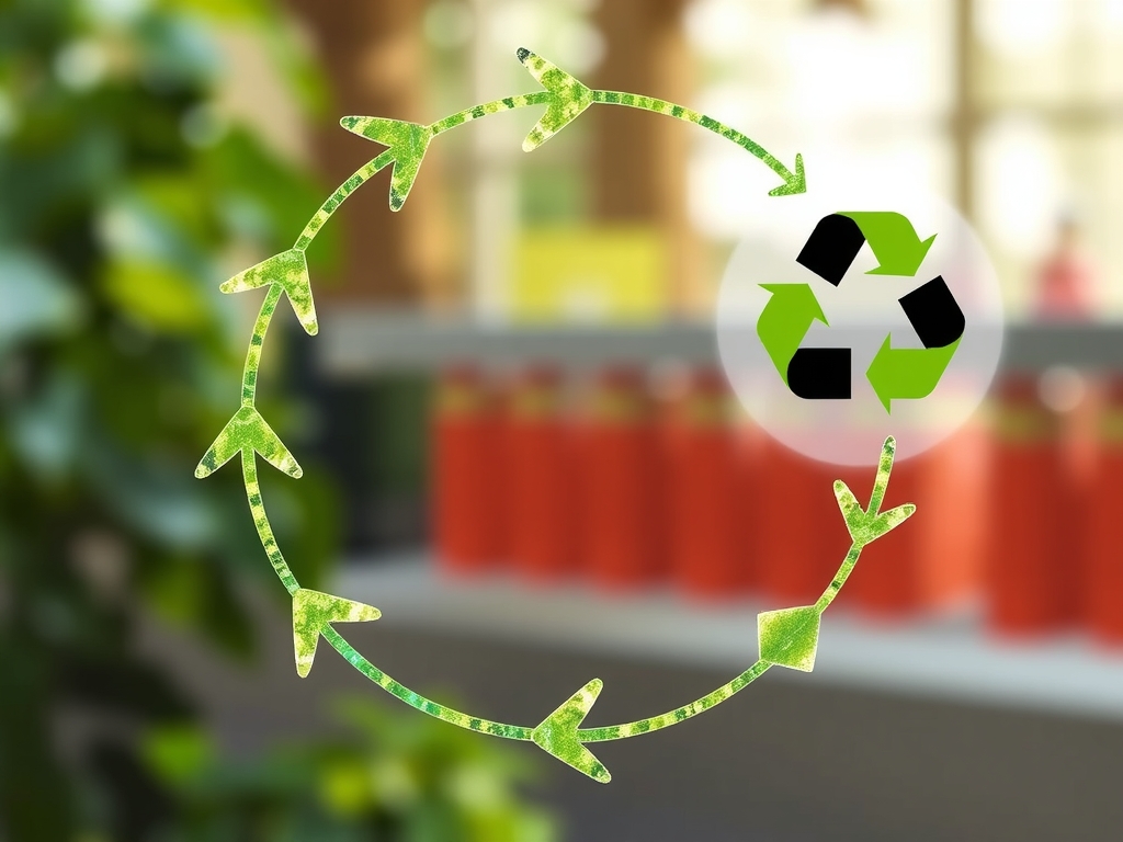 Futuristic scene highlighting digital twins, IoT, AI-powered decisions, and collaborative platforms in circular supply chains portraying innovation and adaptability