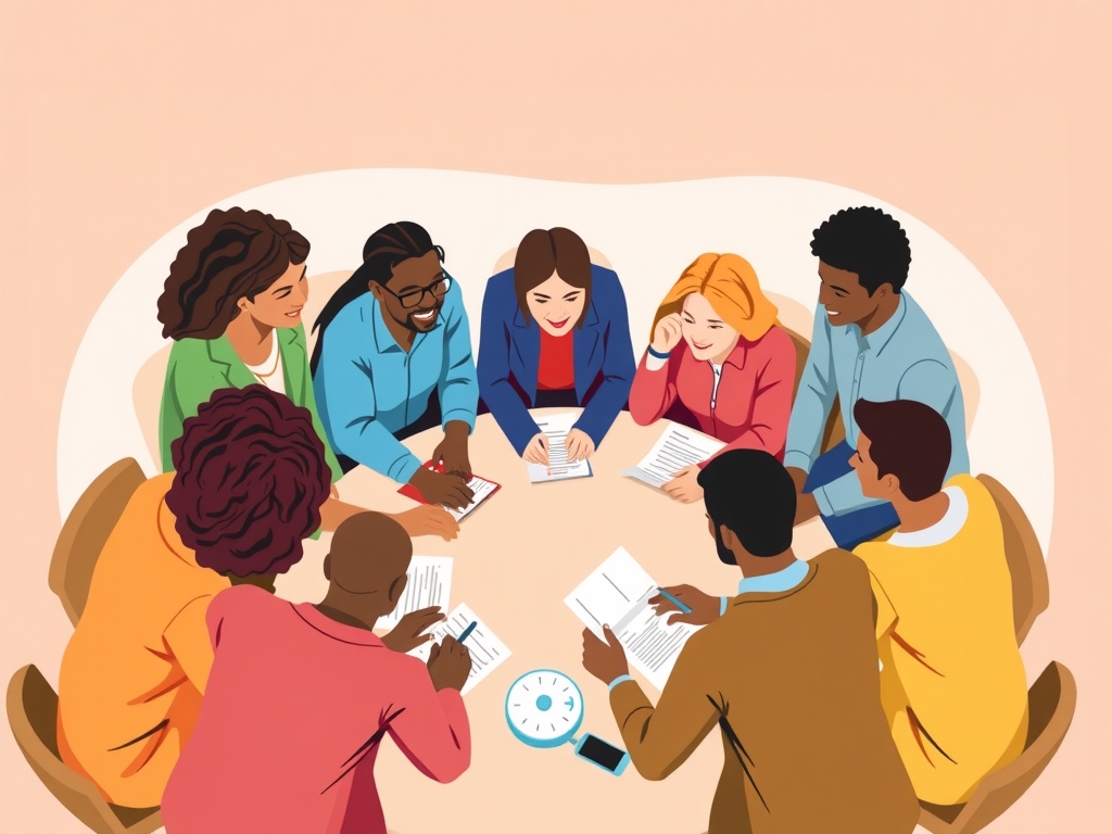 Conceptual infographic illustrating the four pillars: Multistakeholder Engagement, Ethical Foundation, Co-Creation Cycle, and Shared Measurement & Accountability, demonstrating connections and cyclical collaboration among stakeholders.