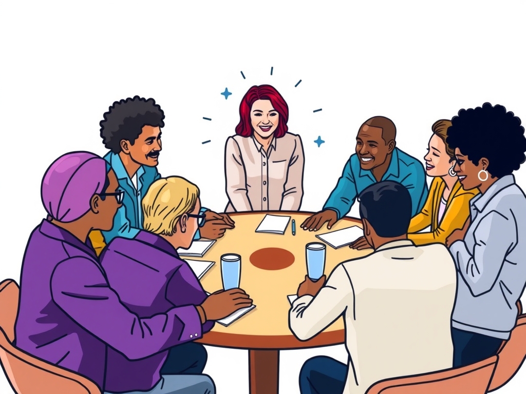 Diverse small business owners and suppliers empowered and engaged, with overlays showing innovation icons like lightbulbs and resilient supply chain symbols, highlighting social equity and business innovation benefits of the framework.