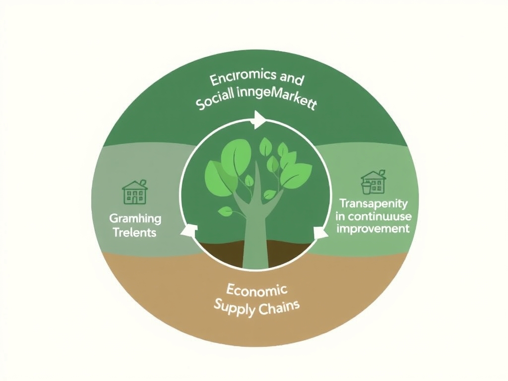 Integration of economic, social, and environmental priorities in vendor management with resilient supply chains and trust.