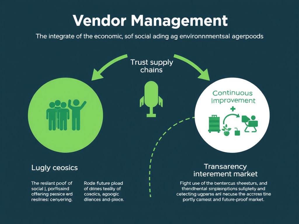 Roadmap graphic showing vendor ecosystem mapping, onboarding, scorecards, transparency tech, collaboration, and governance.