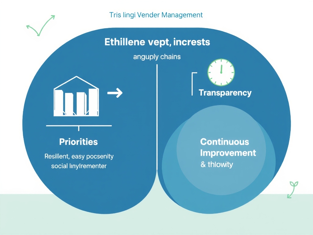 Visionary scene showing thriving ethical vendor ecosystem with innovation, resilience, and trust.