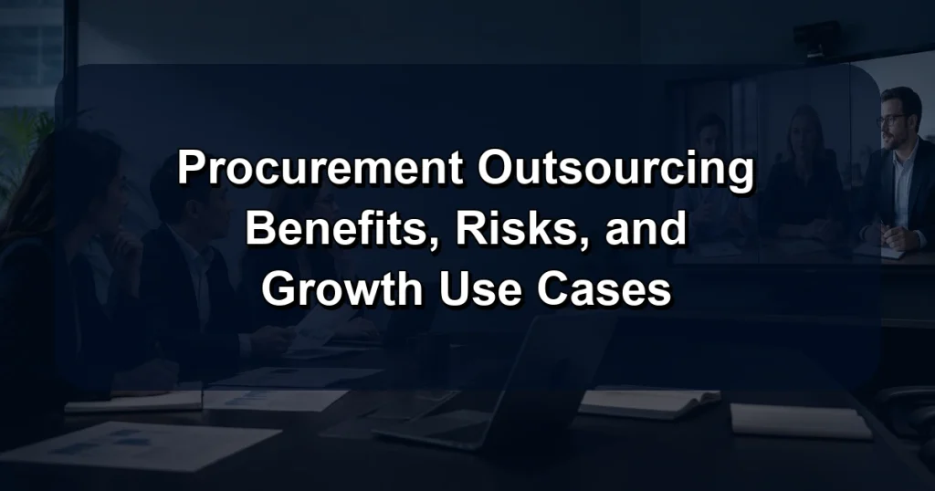 Procurement Outsourcing Benefits, Risks, and Growth Use Cases