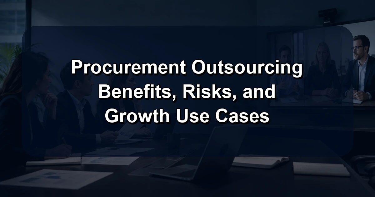 Procurement Outsourcing Benefits, Risks, and Growth Use Cases
