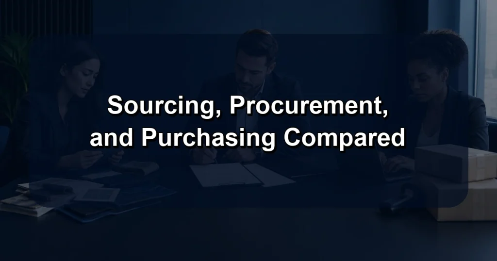 Sourcing, Procurement, and Purchasing Compared