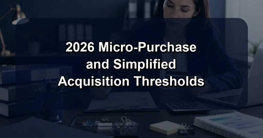 2026 Micro-Purchase and Simplified Acquisition Thresholds