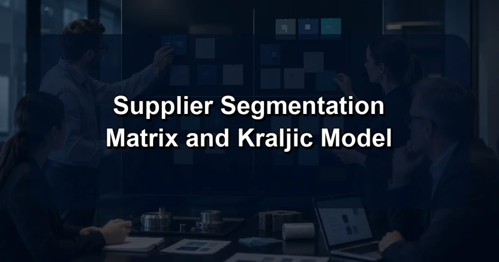 Supplier Segmentation Matrix and Kraljic Model
