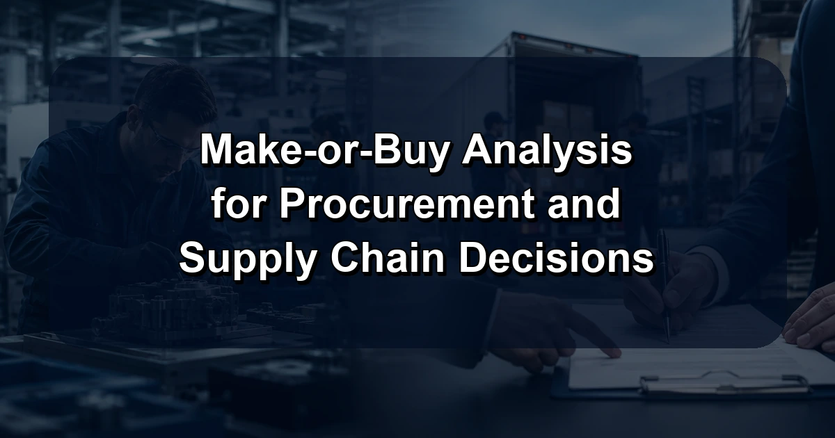 Make-or-Buy Analysis for Procurement and Supply Chain Decisions