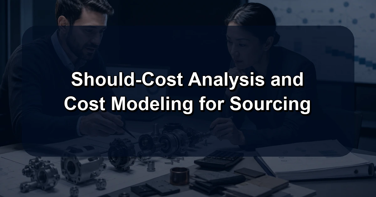 Should-Cost Analysis and Cost Modeling for Sourcing