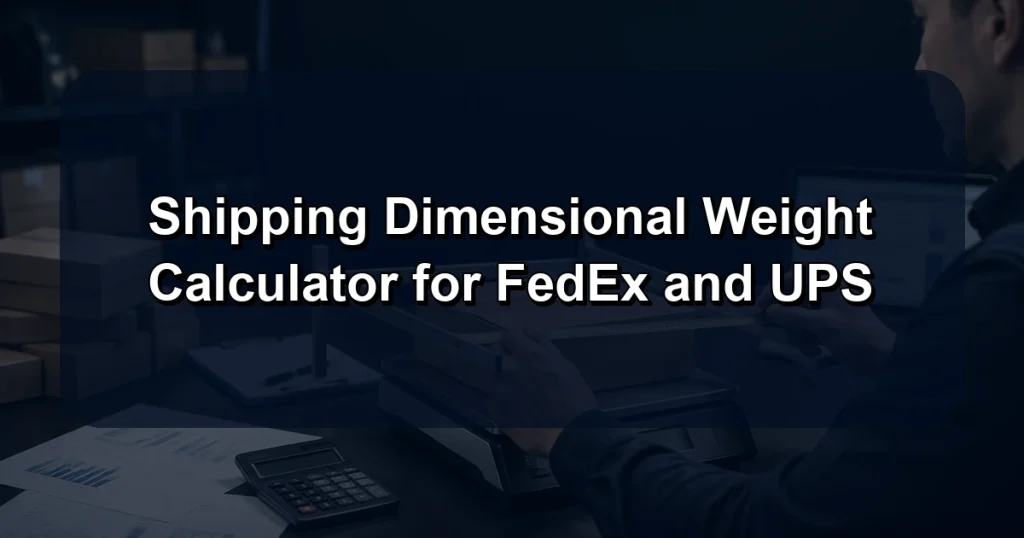 Shipping Dimensional Weight Calculator for FedEx and UPS