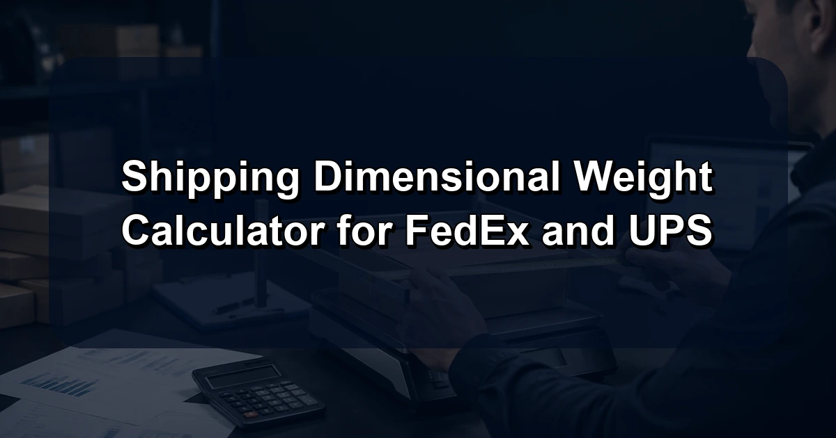 Shipping Dimensional Weight Calculator for FedEx and UPS