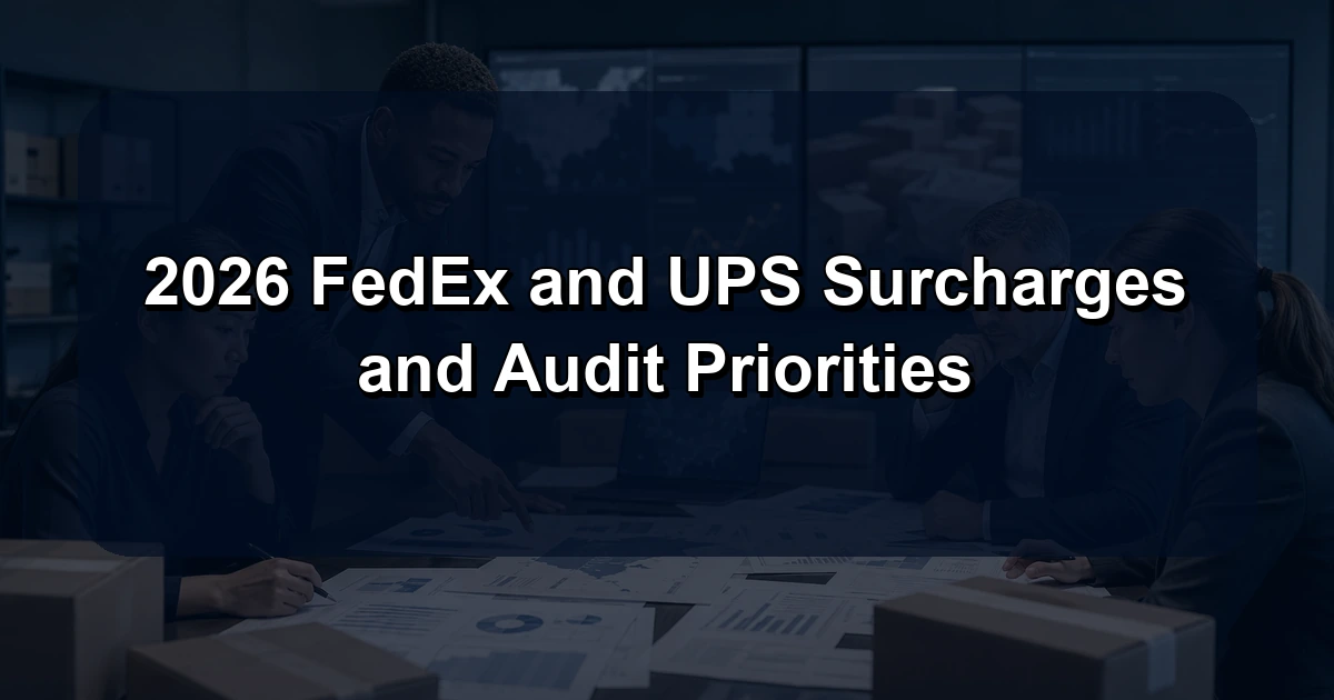 2026 FedEx and UPS Surcharges and Audit Priorities